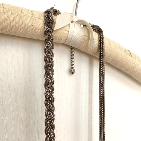 Vintage Silver Tone Long Braided Rope Necklace from Bloomingdales - Picture 3 of 13